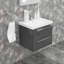 Ensemble de meuble-lavabo mural simple de 24 po avec miroir Ursine-2088209192