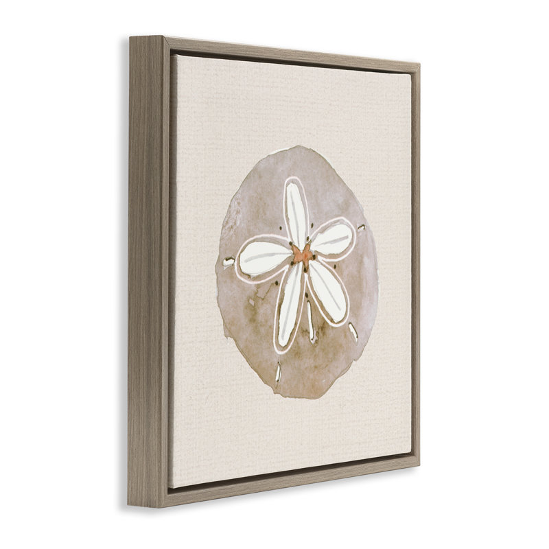 Cadre flottant Serene Beige Sand Dollar, design par Lanie Loreth, Cadre flottant orme Montalcino, H 18 po x l 18 po