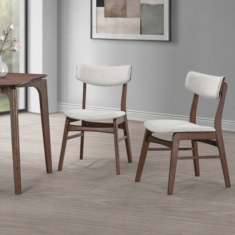 Chaise rembourrée en bois massif, Noyer