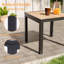 Table d'appoint carrée de patio avec cadre thermolaqué pour l'extérieur