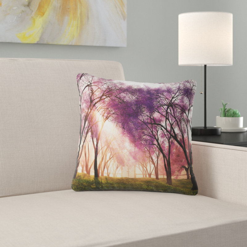 Coussin Cherry Blossoms, 18 po x 18 po, Coussin décoratif