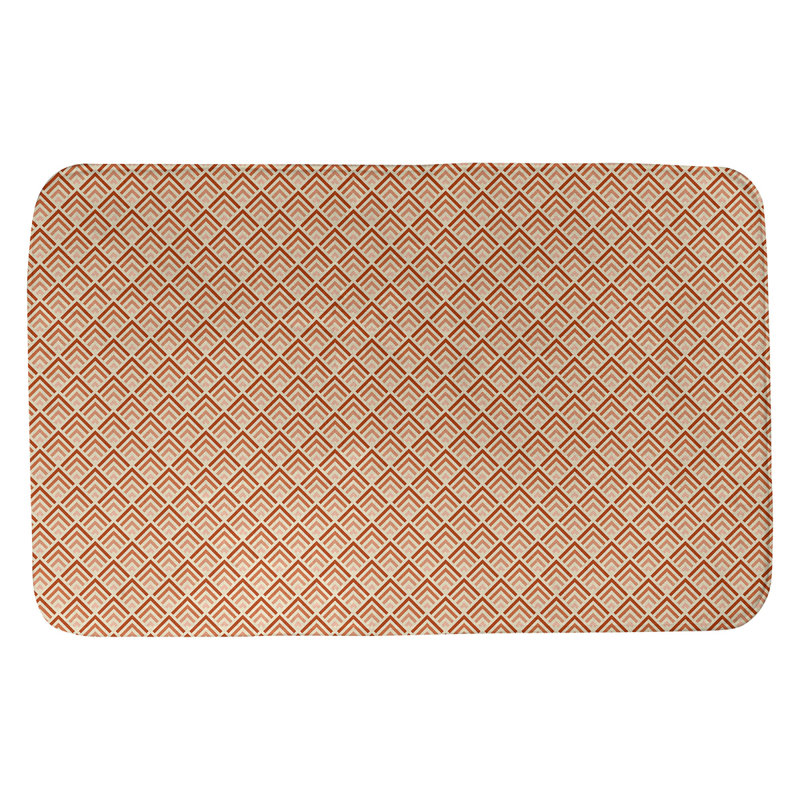 Tapis pour salle de bain dégradé Avicia, l 17 po x L 24 po, Jaune et orange