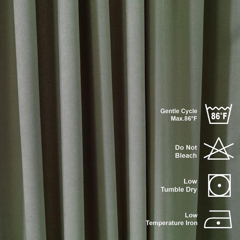 Room Darkening Single Curtain Panel, 130cm Width x 475cm Drop, Leaf Green