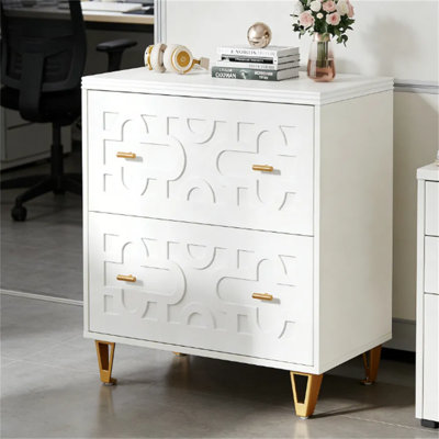2-drawer File Cabinet With Printer Stand – Modern White Storage Cabinet, Lateral File Organizer With Adjustable Hanging System, Large Desktop Space For Office, Home Office