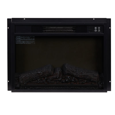 23" Electric Fireplace Insert 1400W 120V With Remote Control, Touch - Operated Function, Realistic Flames, Multiple Flame Modes, Ideal For 400 Sq Ft Space, Black Tempered Glass And Plastic Design 23