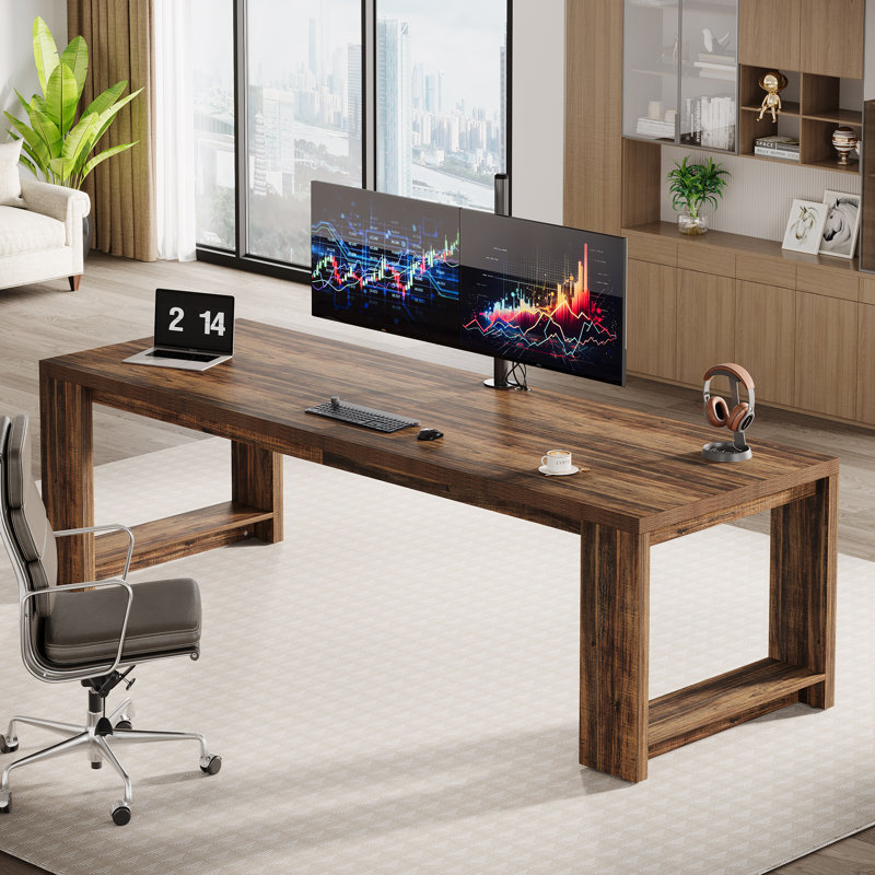 Bureau d'ordinateur 2 personnes Fredis, Brun