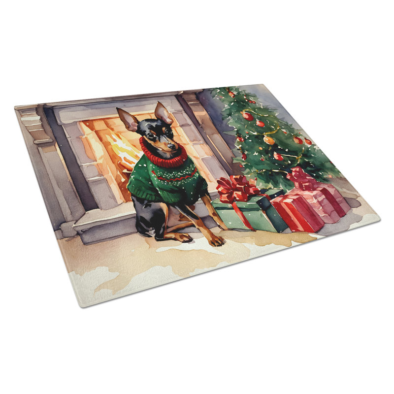Grande planche à découper miniature en verre Pinscher Cozy