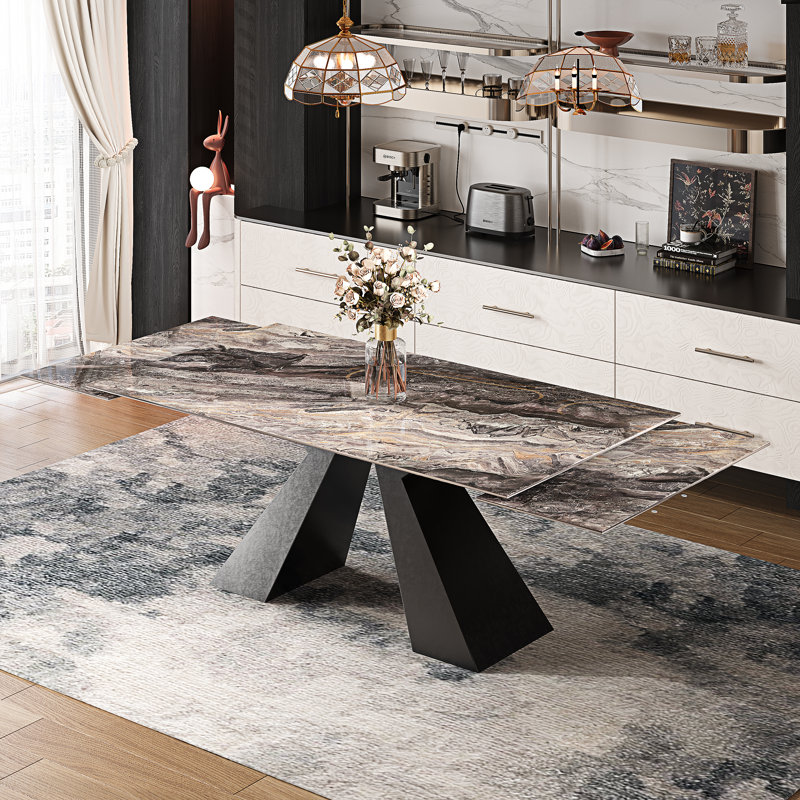Table de salle à manger 78,74 po à 110,23 po, Brun vénitien