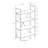 Tashyah 48 Inch Bookcase Etagere, 4 Tier Display Shelves, White Metal Frame-507630801