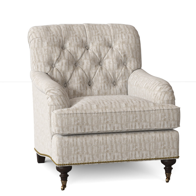 Fauteuil à coussin en duvet capitonné Devan