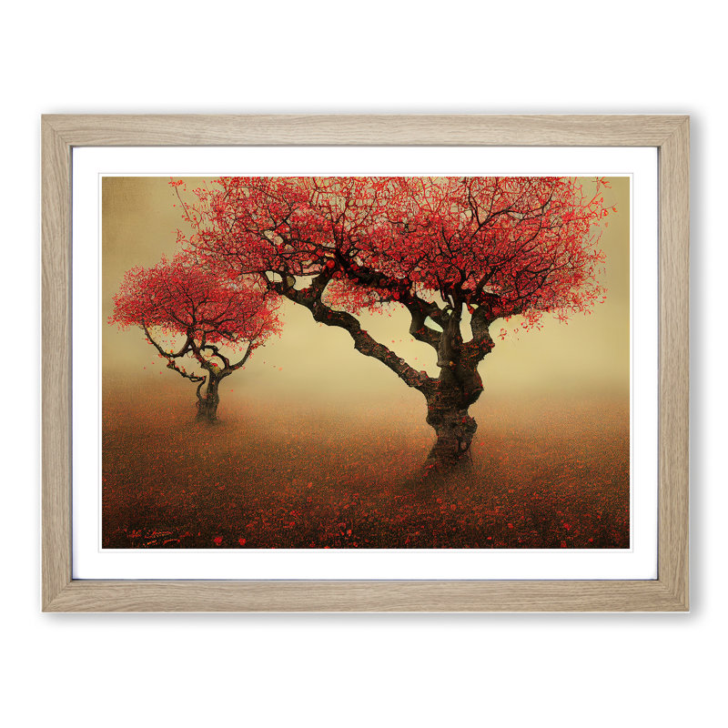 Amazing Apple Trees - Framed Print, 46cm H x 64cm W x 2cm D, Oak