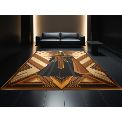 Tapis brun moelleux moelleux Art Deco Paladin