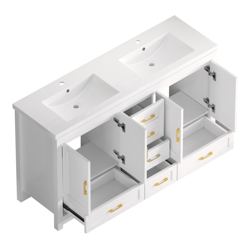 Meuble-lavabo blanc 60 po avec rangement