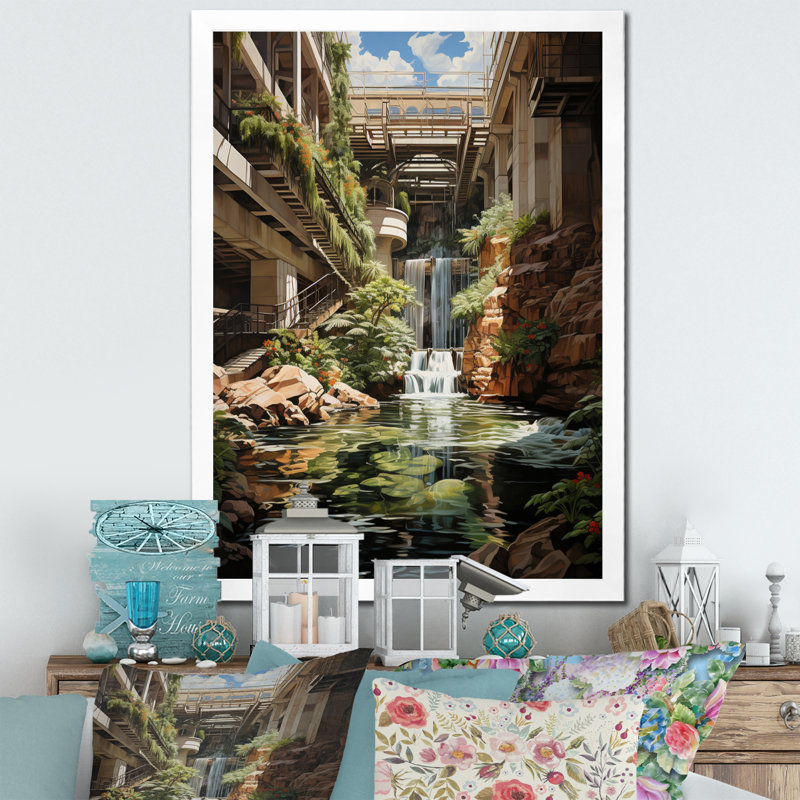 Art mural sur toile Dam, H 32 po x l 16 po x P 1 po, Cadre photo blanc