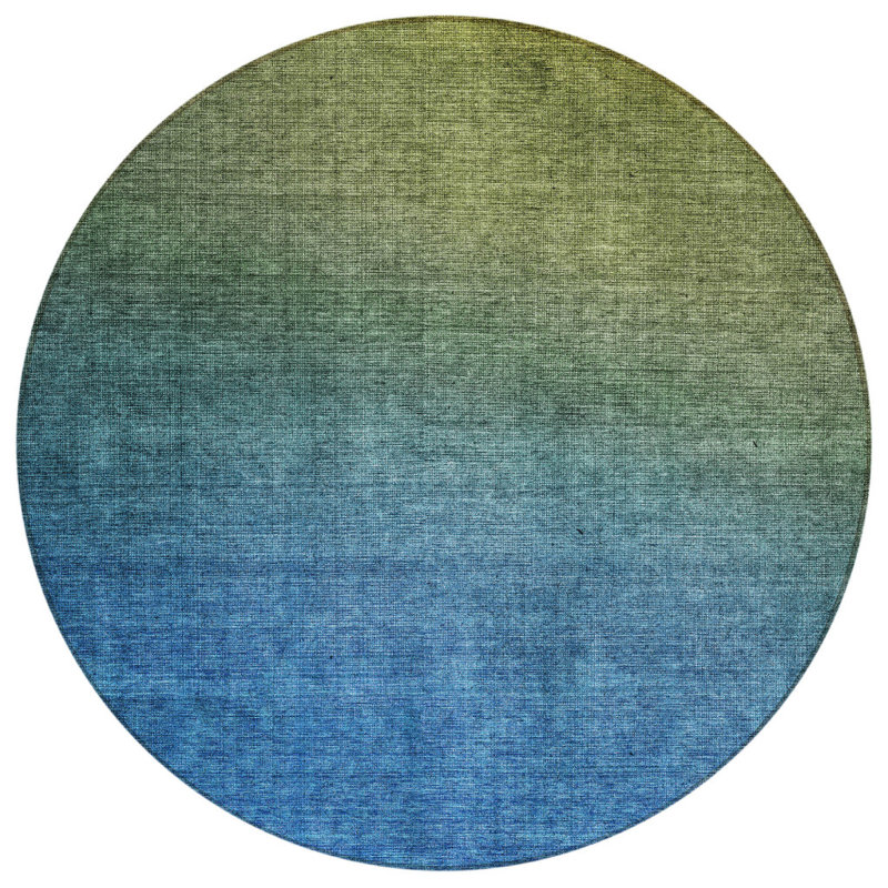 Tapis rond bleu 8 po