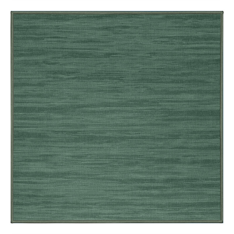 Machine Washable Solid Green Area Rug, Square 5'