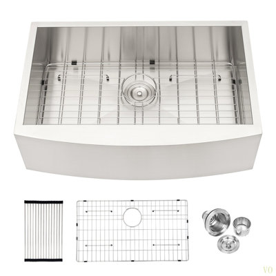 33 Farmhouse Sink - 33 Inch Kitchen Sink Stainless Steel 16 Gauge Apron Front Kitchen Sink