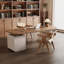 Bureau double caisson en bois massif avec tiroirs Nut-brown-1206117228-1206117229