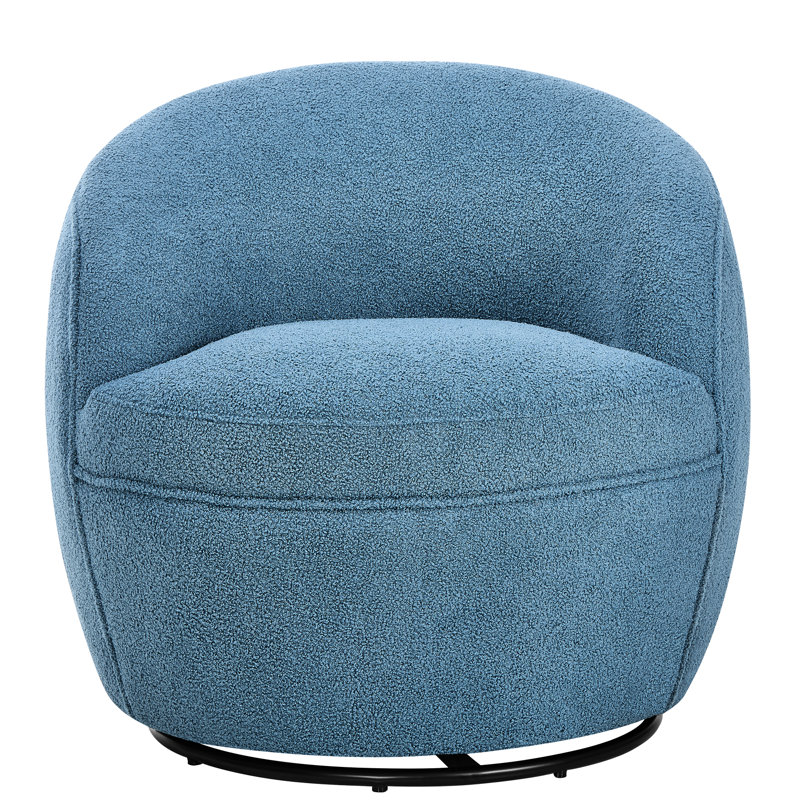 Chaise pivotante 360, mousse épaisse bleue, tissu moderne pivotant doux, Bleu