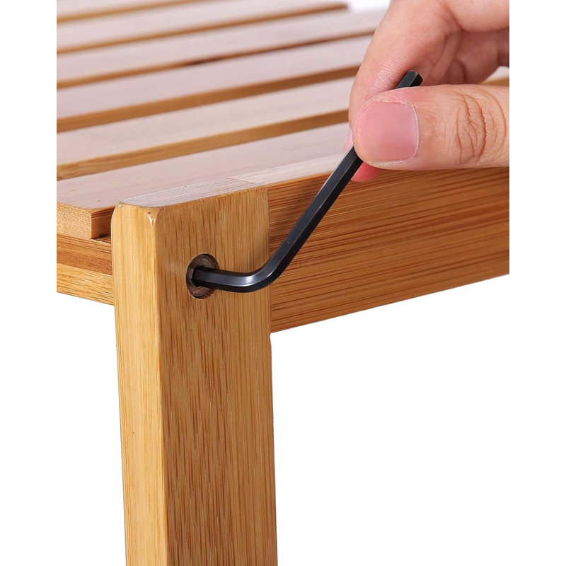 Natural Bamboo 5-Tier Storage Shelf Unit - Versatile Multifunctional Organizer For Home
