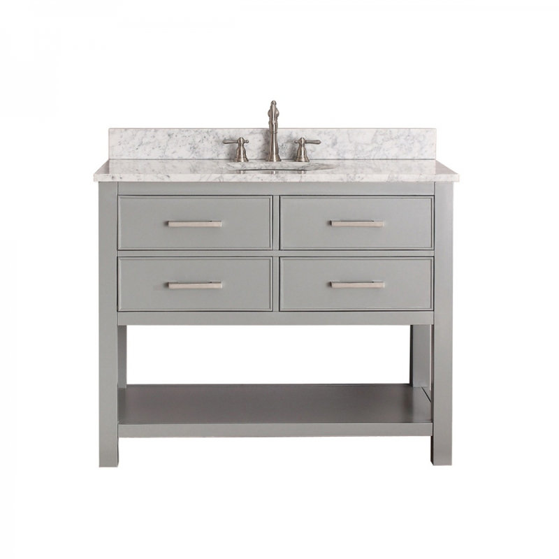 Brooks 42'' W Single Bathroom Vanity Base, Chilled Gray