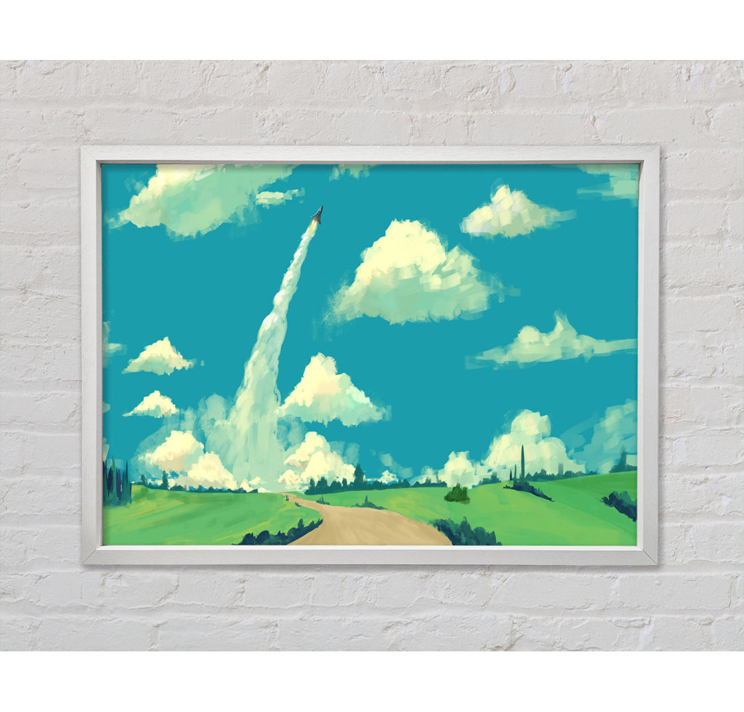 Jetting Off In The Sky - Single Picture Frame Kunstdrucke auf Leinwand