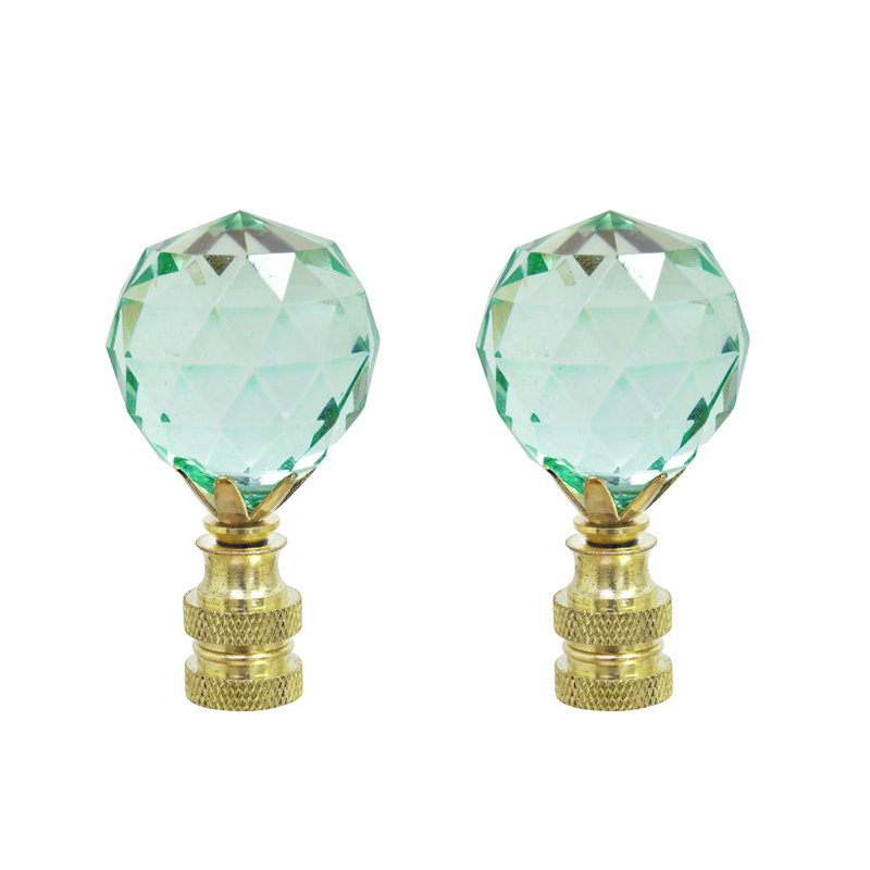 Faceted Crystal Lamp Finial, Light Blue
