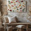 Toile, un motif fantaisiste qui se déploie avec un éventail de champignons et d'art mural, feuilles d'automne sur un fond crème doux-334276632