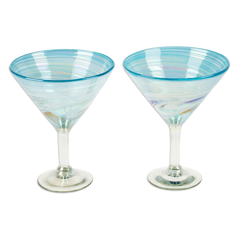 Verres à martini en verre recyclé soufflé à la main Dovecove