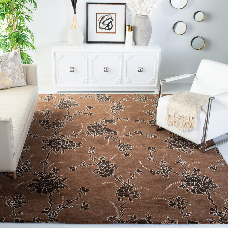 Floral Wool Hand Woven Area Rug, Rectangle 229 x 290cm