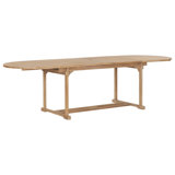  Table de patio, table de jardin avec trou de parasol, bois massif, 70,9 po - 110,2 po x 39,4 po x 29,5 po