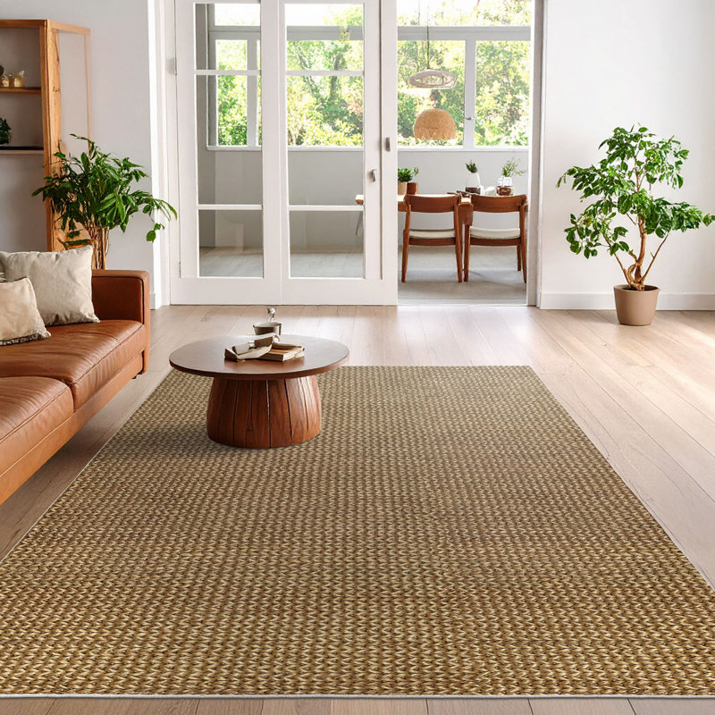 Wencil Premium Cotton Area Rug, Camel Color, 23.6 x 39.4 inches | 100% Cotton, 1200 g/m², 0.4 in Pile Height | Antibacterial, Non-Slip PVC Underside, Machine Washable, Soft & Durable for Living Room & Bedroom Décor