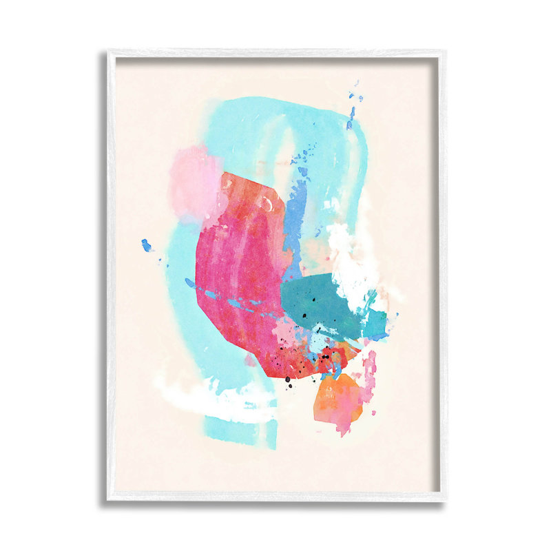 Art abstrait giclée encadrée par Suzanne Nicoll, H 20 po x l 16 po x P 1,5 po, Giclée encadrée blanc bord de mer