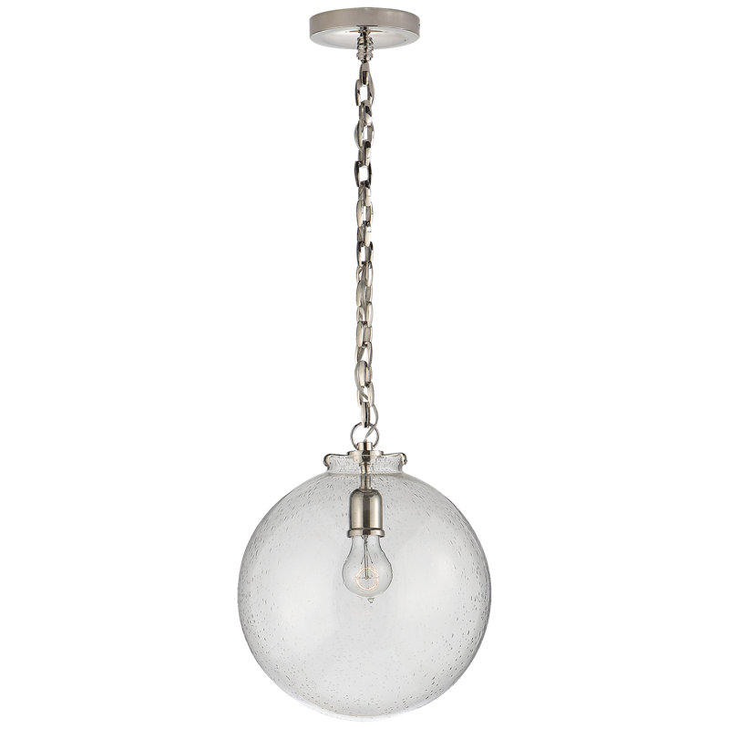 Thomas O'Brien Katie Globe Pendant, Polished Nickel, Seeded