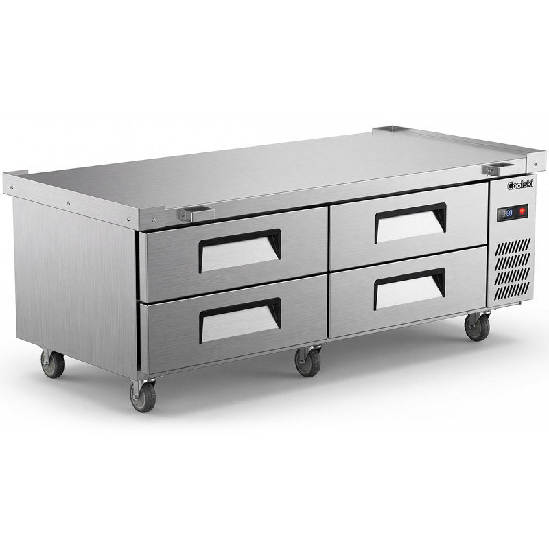 72" 5.71 Cu. Ft. Commercial Chef Base Refrigerator with 4 Drawers - Stainless Steel