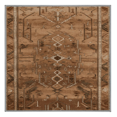 Machine Washable Persian Brown Area Rug