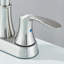 Ensemble de 2 robinets de lavabo de salle de bain nickel brossé 3 trous 4 "avec drain central