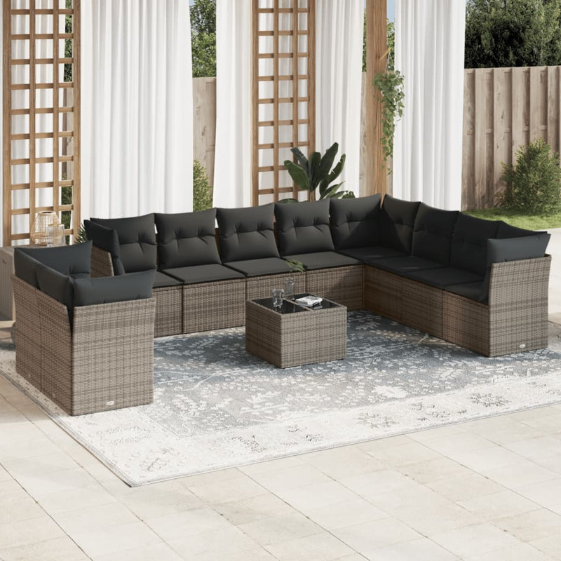 Grand canapé modulaire en rotin PE Vidaxl