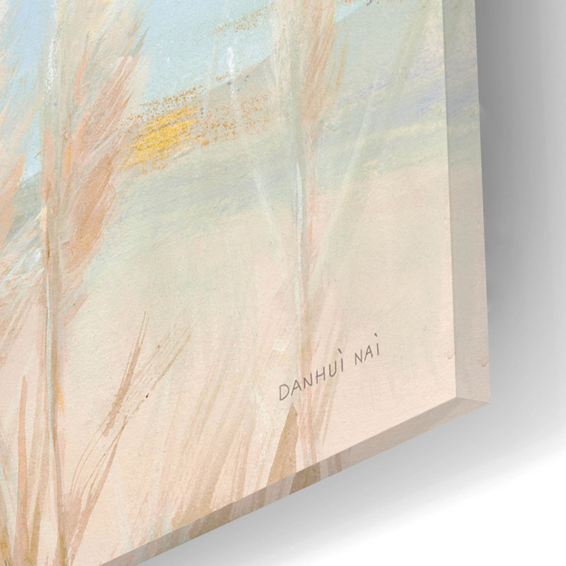 «Seaside Pampas Grass Light» par Danhui Nai, art mural en verre acrylique, H 12 po x l 16 po x P 0,13 po