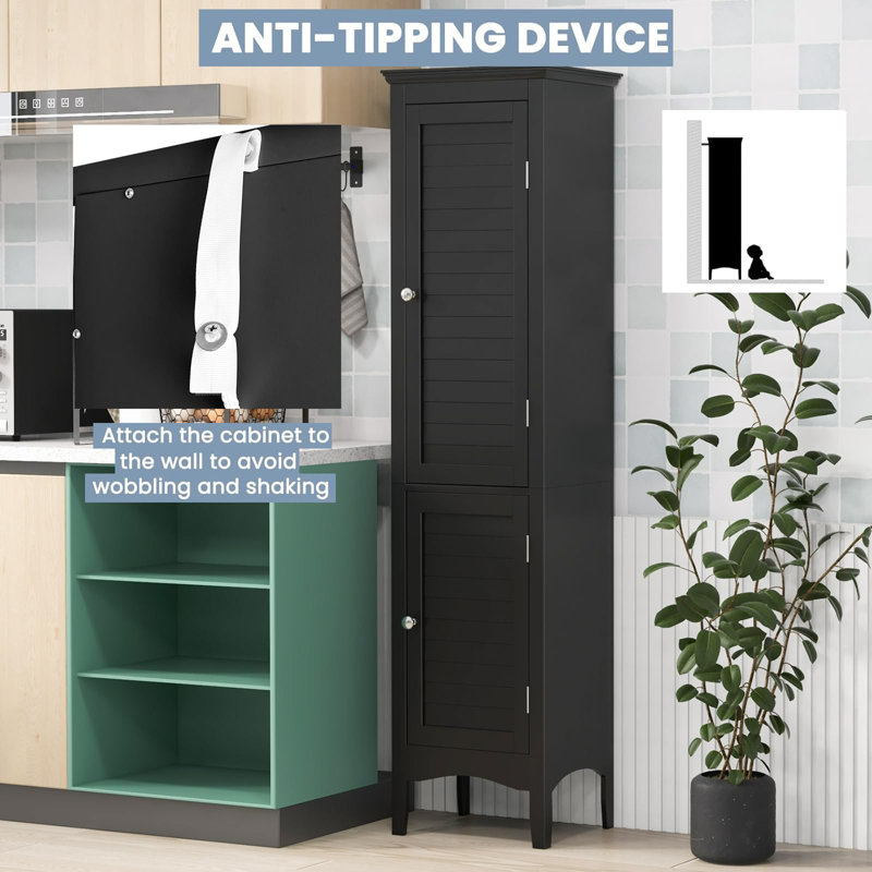 Faucette Freestanding Bathroom Cabinet, Black