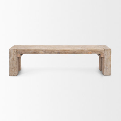 Banc de salle à manger en bois vieilli 70 pouces Gracie Mills