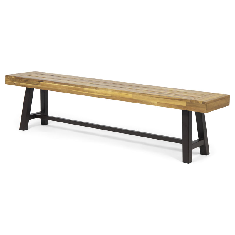 Banc en bois de 74 po de long, confortable pour l'extérieur