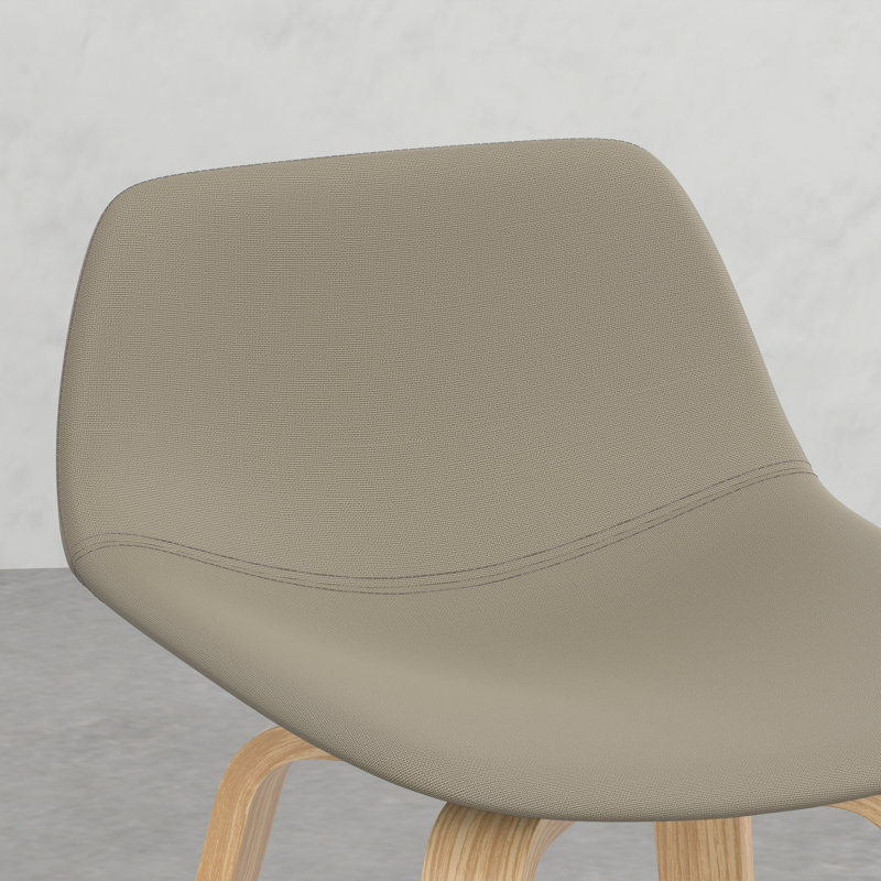 Tabouret en bois cintré (ensemble de 2), Naturel / naturel, Beige