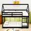Lit simple superposé simple en bois avec échelle-1564633495