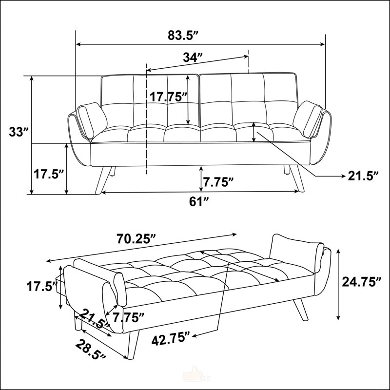 Tufted Convertible Sofa Bed
