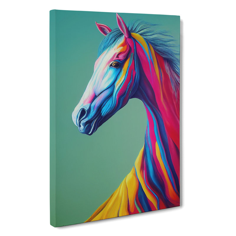 Horse in Colour No.2 Abstract - Wrapped Canvas, 76cm H x 50cm W x 3cm D