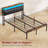 Metal Platform Bed Frame With Adjustable Upholstered Headboard And Charging Station-1104004778-1076278327