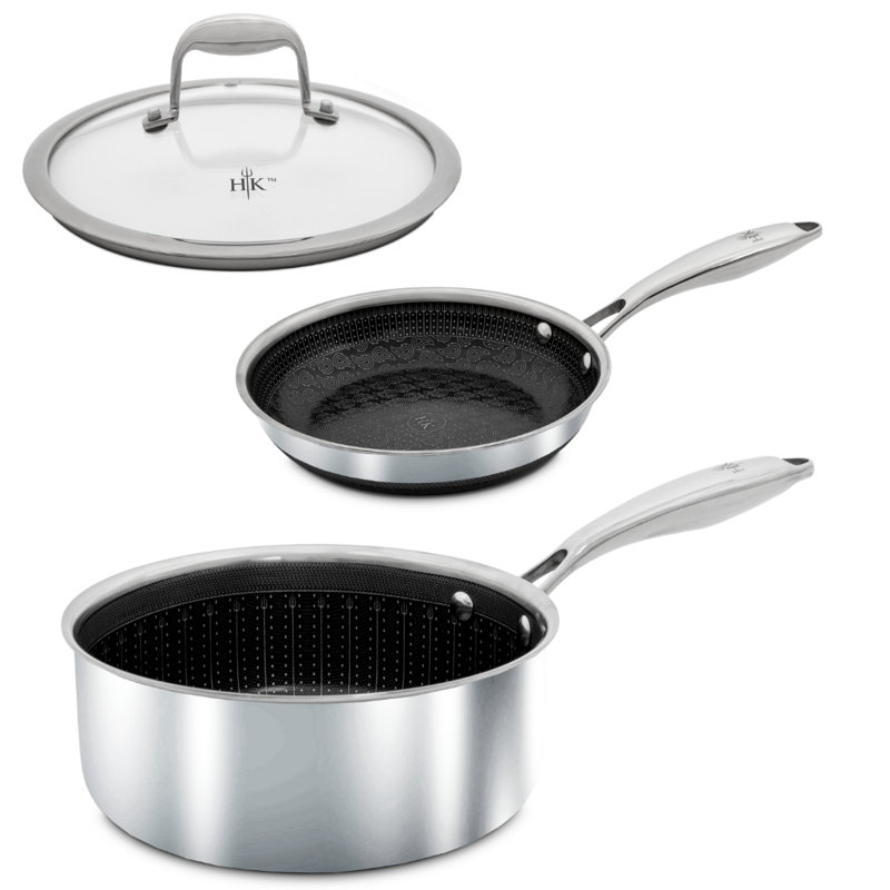 Ensemble de démarrage et de casseroles hybrides 3 pièces avec couvercle Hell's Kitchen
