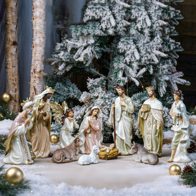 Crèche de Noël en résine 5 pouces