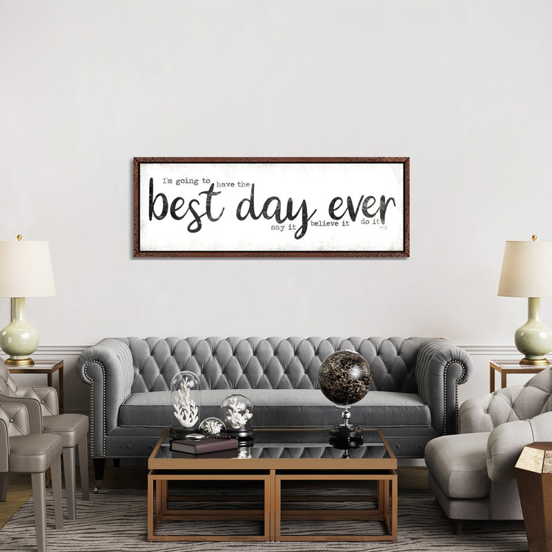 Best Day Ever by Marla Rae - Panoramic Print on Canvas, 152.4 cm H x 50.8 cm W, Brown Floater Frame